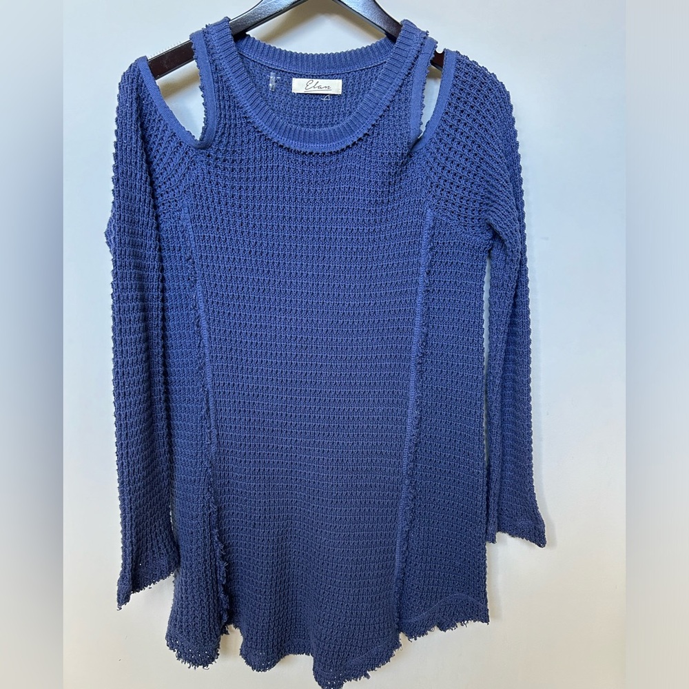 Elan Blue Off-the-Shoulder Sweater